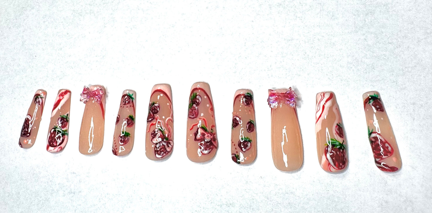 Strawberries and cream ribbons