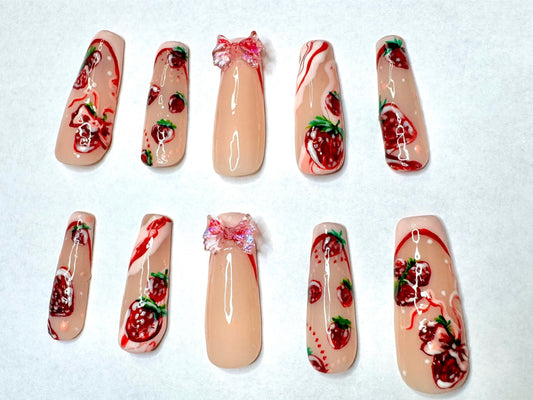 Strawberries and cream ribbons