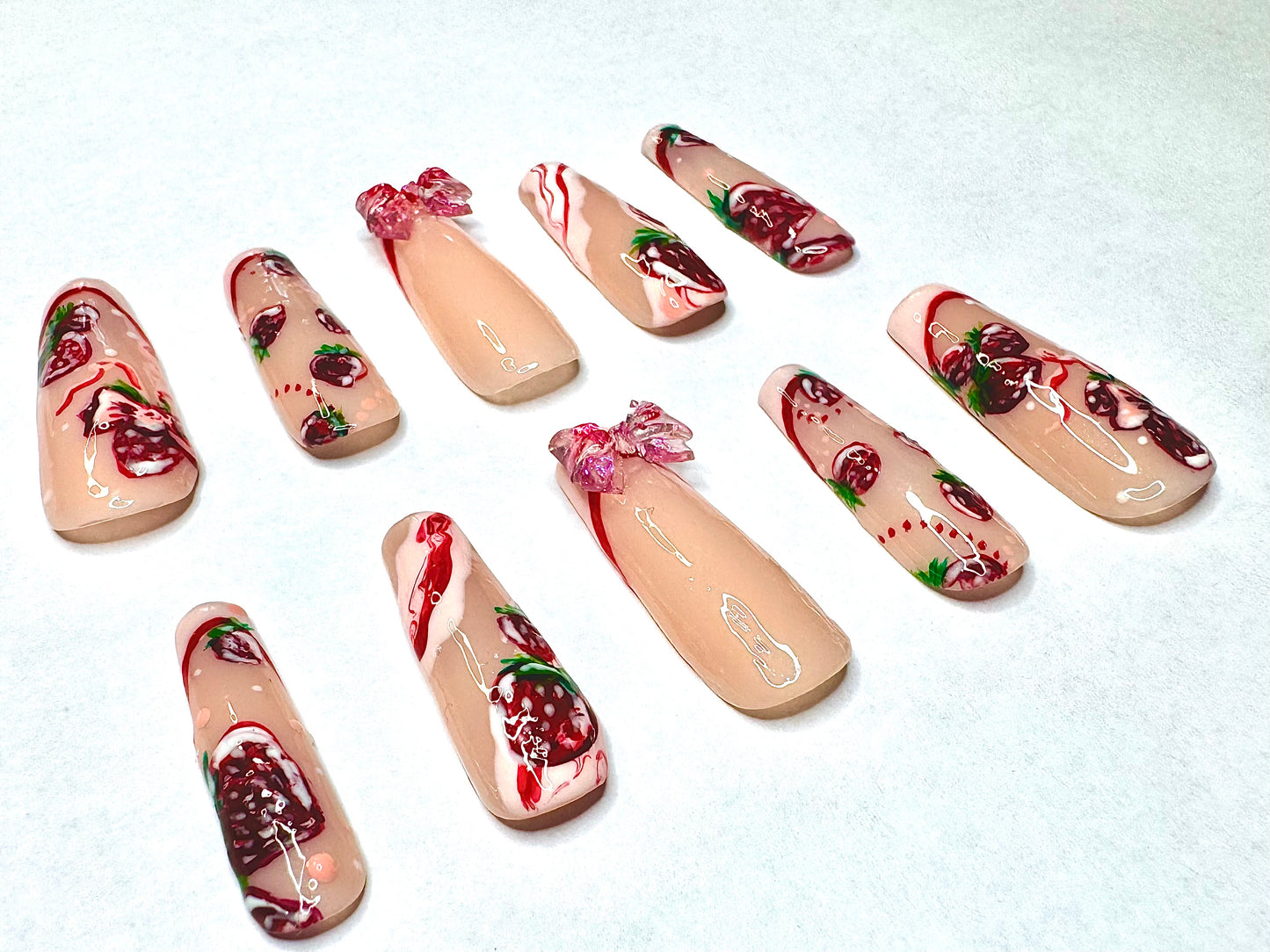 Strawberries and cream ribbons