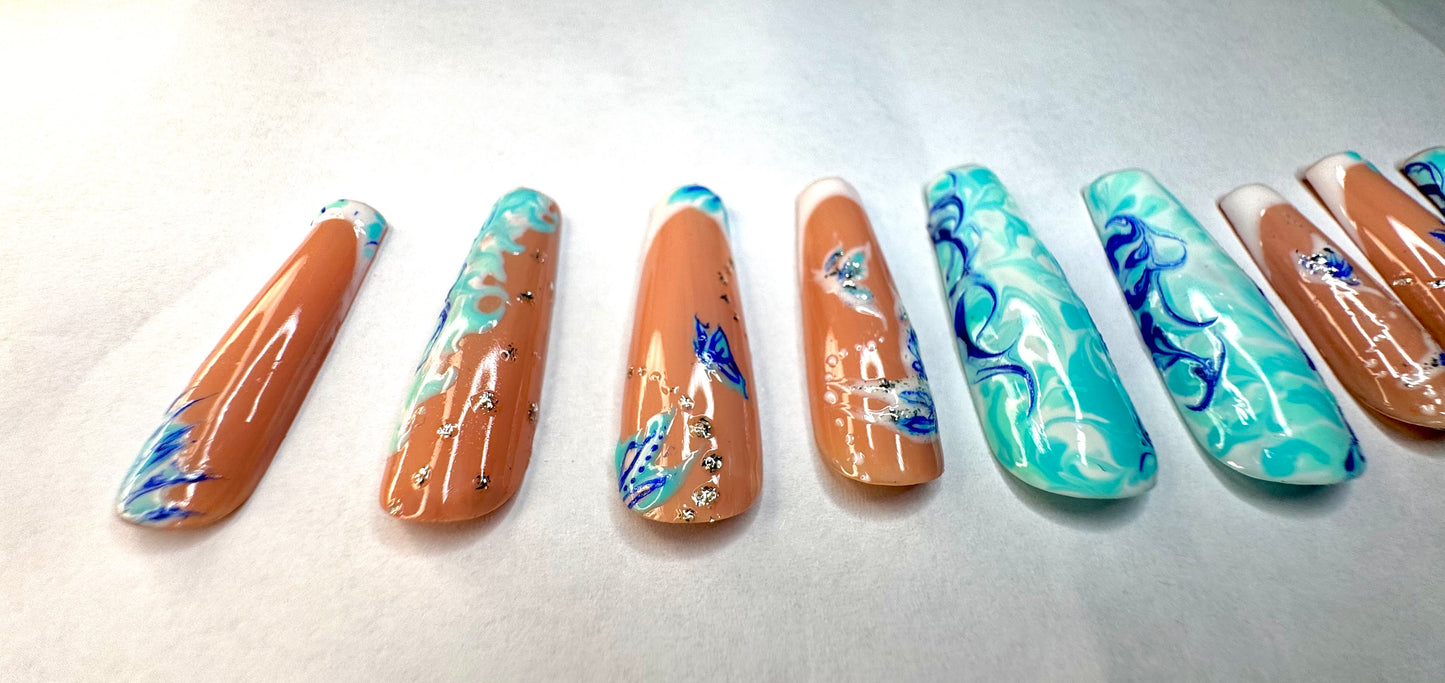 Blue silver mist butterflies